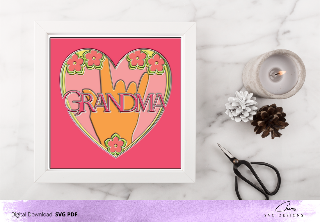 3D I Love You Grandma SVG in ASL | Grandma | Mother&
