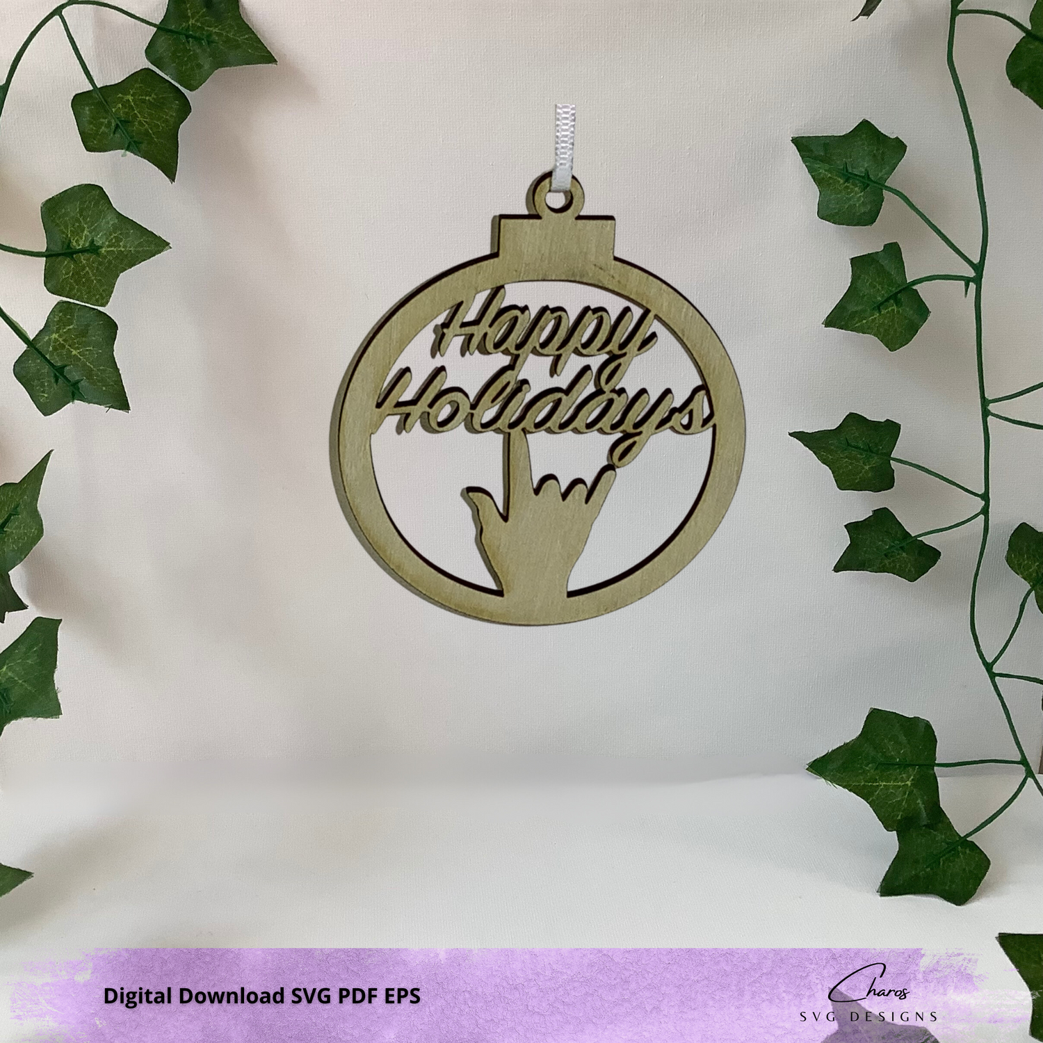 SVG: ASL I Love You Holiday Ornaments Bundle | Laser Cutting! | Cricut Cut File | Christmas | New Year | Holiday Cheer | Season&