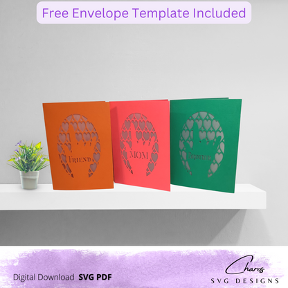 SVG: I Love You in Sign Language | Mega Greeting Card Bundle with Free Envelope Template | Cricut Cut File