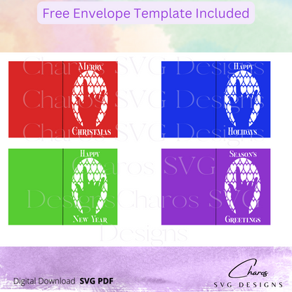 SVG: I Love You (In Sign Language)  Holiday Heart Card Bundle with Free Envelope! | Make Your Own | Card SVG | Greeting Card SVG |