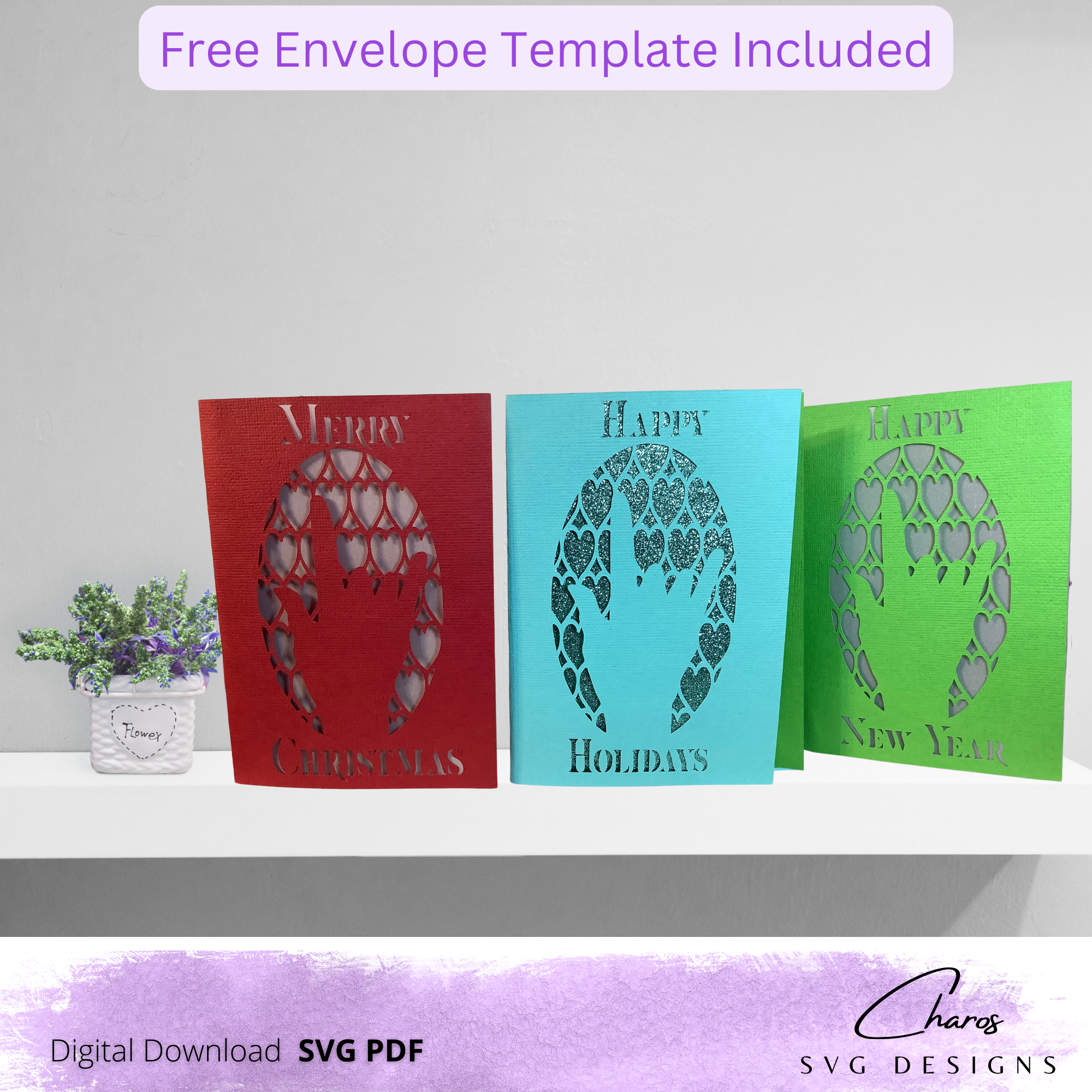 SVG: I Love You in Sign Language | Mega Greeting Card Bundle with Free Envelope Template | Cricut Cut File