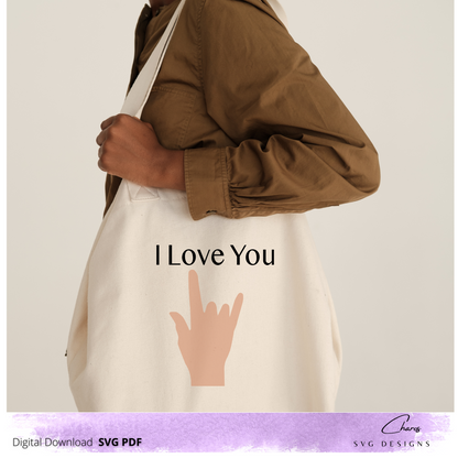 I Love You in ASL SVG | I Love You in American Sign language | ASL | Sign Language | Love | Sign | I Love You | Learn ASL | Active