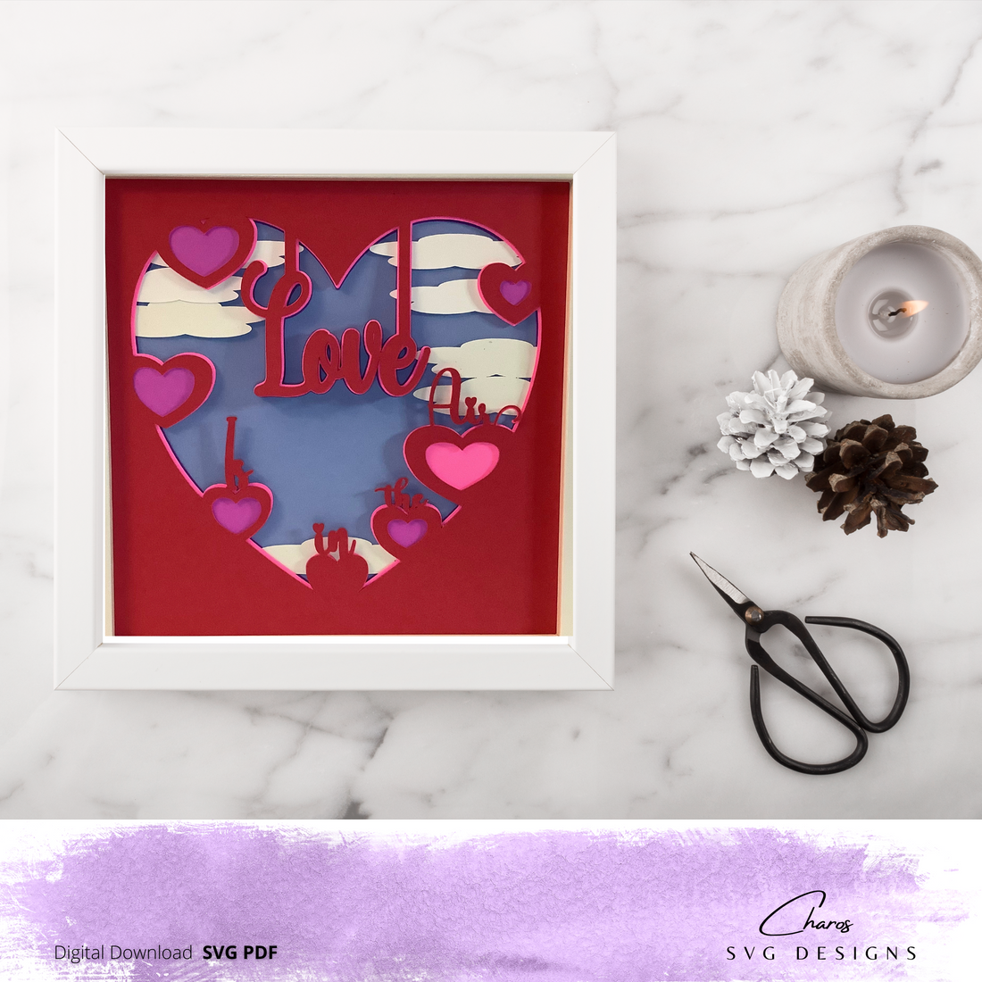 Love Is In The Air 3D Valentines Shadow Box